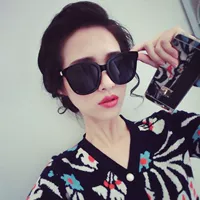 Черные брендовые ретро солнцезащитные очки, в корейском стиле, популярно в интернете