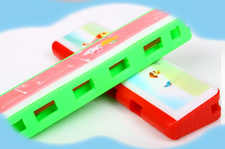 Chính hãng Beibei Le ABS nhựa không độc hại trẻ em kèn Harmonica hoạt hình đồ chơi trẻ em giáo dục sớm câu đố nhạc cụ - Nhạc cụ phương Tây trống đoàn đội