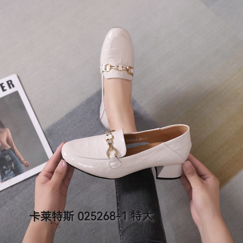 Kalaites Large Size Women's Shoes 2022 Genuine Leather Commuter Stone Pattern Loafers Versatile British Style Shoes 025268 Kalaites Large Size Women's Shoes 2022 Genuine Leather Commuter Stone Pattern Loafers Versatile British Style Shoes 025268