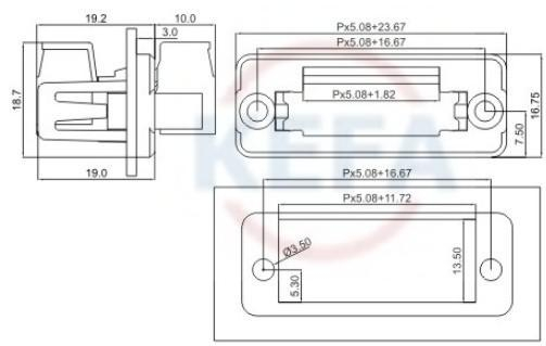 Khối thiết bị đầu cuối cắm tường không hàn sửa chữa khung đặc biệt Khung 2EDG KF2EDGWC-5.08mm - Kính kính đẹp