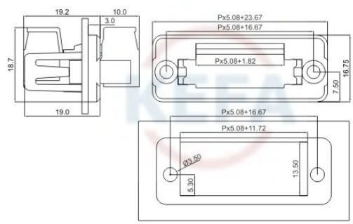 Khối thiết bị đầu cuối cắm tường không hàn sửa chữa khung đặc biệt Khung 2EDG KF2EDGWC-5.08mm - Kính