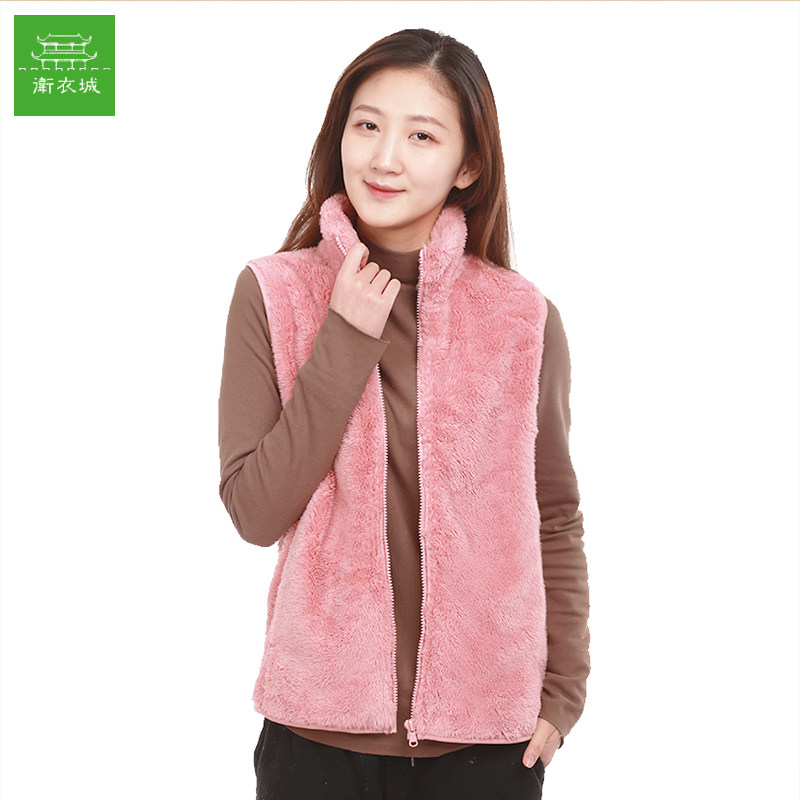 Outdoor fleece women's vest double-sided fleece collar vest soft shell assault jacket liner padded warm plush jacket