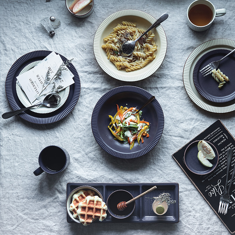 Lototo Japanese ceramics tableware dinner plate restoring ancient ways of household rainbow such as bowl dish salad bowl dish dish creative dishes