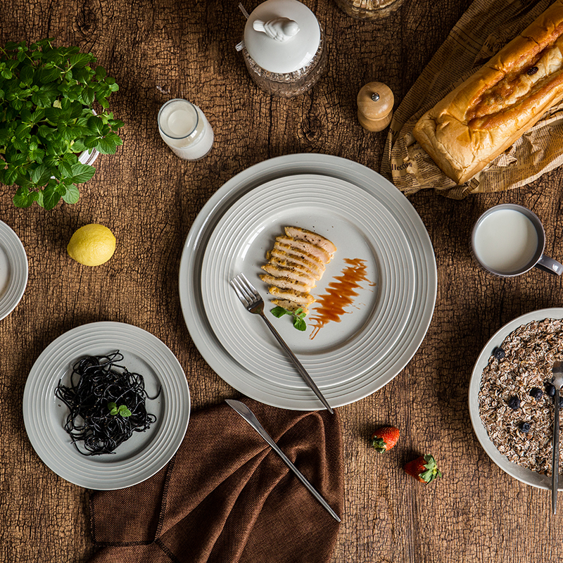 Lototo European ceramic tableware creative western - style food dish ikea home small pure and fresh and beautiful plate pasta dish