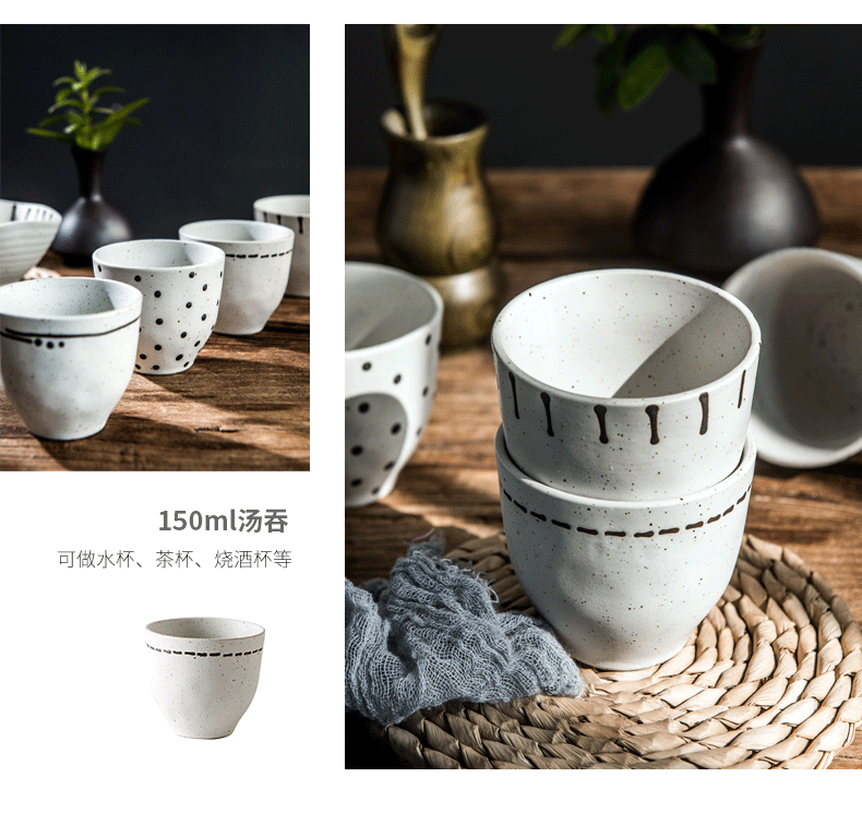 Lototo Japanese geometric tableware bowls a single household taste dish of soy sauce dish bowl of restoring ancient ways of ceramic cup water