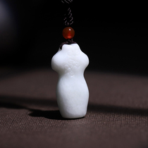 Xian Lantian Jade Cheongsam Pendant Carved Goddess Model Successful in Clothes and Food