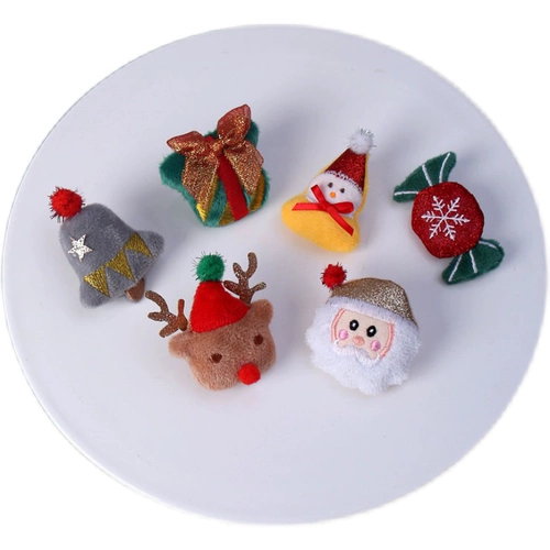 Рождественская брошь, плюшевая кукла, булавка, декор, аксессуар для волос, DIY