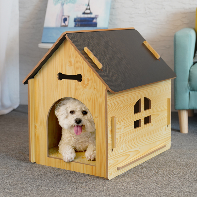 Wood Kennel Summer Cool Cowl Cat House Kennel House Dog House All Season Universal Bring Door Teddy Small Dog Kennel House Room