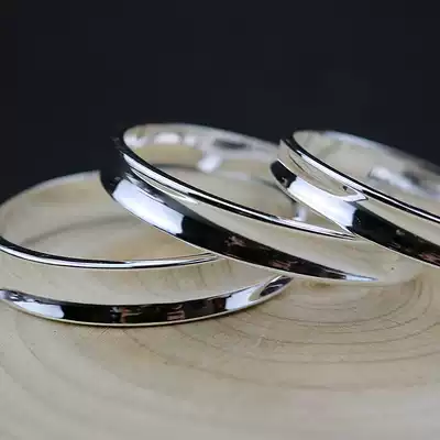 S9999 sterling silver bracelet women open glossy solid silver bracelet concave men snowflake silver bracelet couples