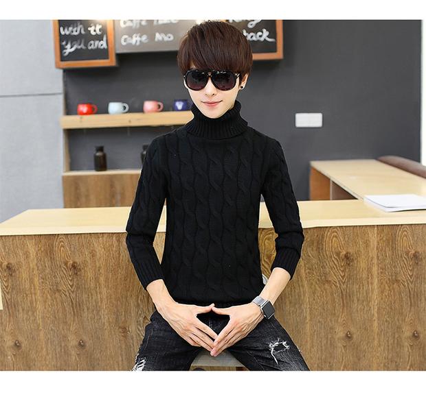 Mùa đông 13 thiếu niên 14 chàng trai trẻ lớn 15 dày i áo len cao cổ 16 áo đan đáy thời trang nam cao cấp
