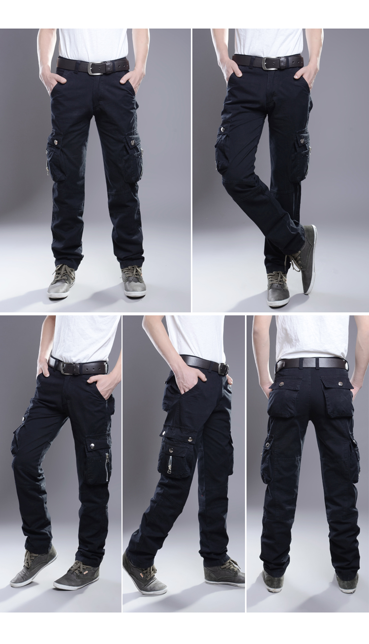 Mùa thu và mùa đông overalls quần yếm nam mạnh mẽ siêu mặc quần nam thanh niên thẳng lỏng kích thước lớn quần giản dị quần nam quần jean ống rộng nam