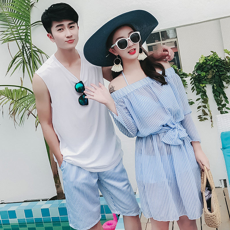 Swimsuit women's 2018 new lovers suit bikini beach honeymoon Bubble Hot Spring Three Sets of Belly Lovers