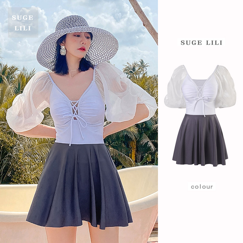 Swimsuit woman's body fairy Feminism dress style display slim cover waistcoat conservative 50% sleeves Sweet Beauty and Maiden Bubble Hot Springs