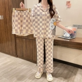 Комплект, хлопковая летняя мультяшная пижама, 3 предмета, коллекция 2022, короткий рукав, большой размер