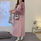 Утепленная коралловая бархатная осенняя пижама, юбка, фланелевый мультяшный лонгслив, популярно в интернете