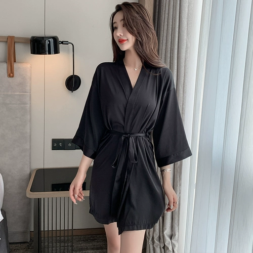 Пижама, шелковый летний тонкий сексуальный банный халат, шелковая цветная юбка, 2021 года, «Холодное сердце», изысканный стиль