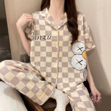 Комплект, хлопковая летняя мультяшная пижама, 3 предмета, коллекция 2022, короткий рукав, большой размер