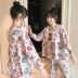 Bộ đồ ngủ phong cách công chúa nữ mùa xuân và mùa thu dễ thương học sinh Hàn Quốc dài tay mỏng mùa hè cotton mùa thu và mùa đông phù hợp với dịch vụ tại nhà - Bộ Pajama