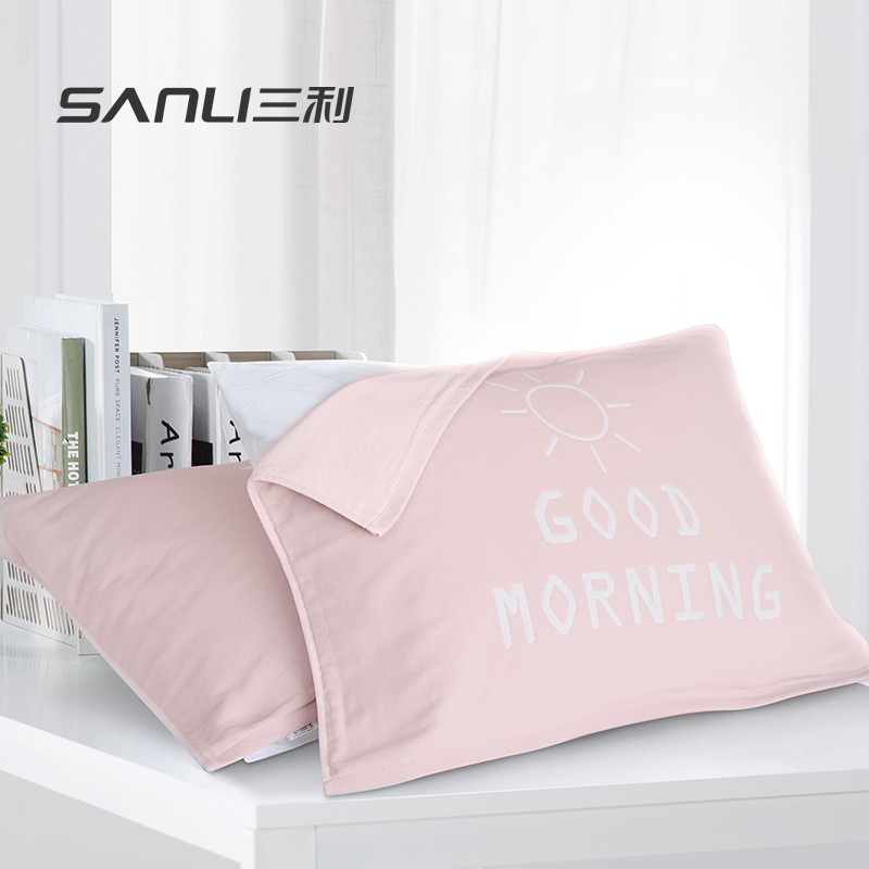 Sanli pillow towel pure cotton a pair of couple pillow towel large plus widened gauze towel cover Nordic style