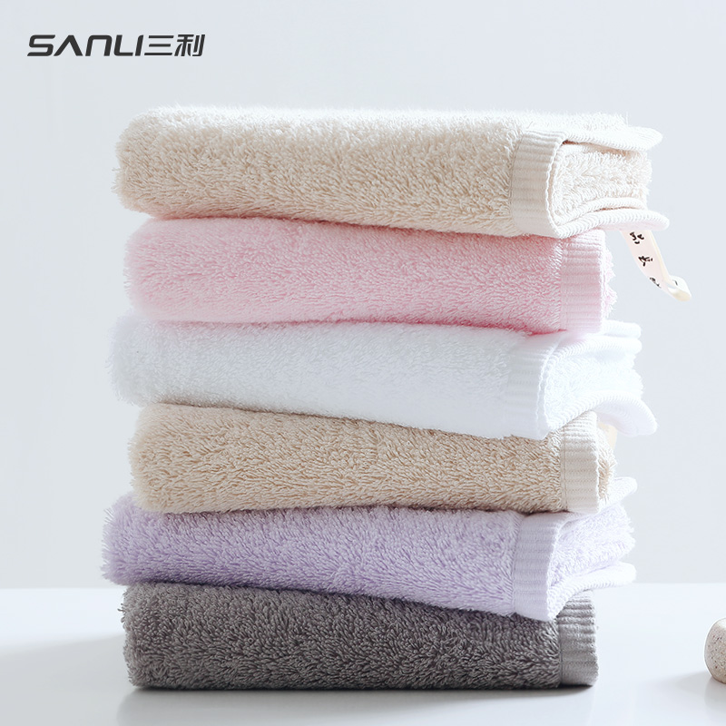 Sanli towel pure cotton face wash household absorbent white solid color soft cotton bath towel for students living in school - Taobao