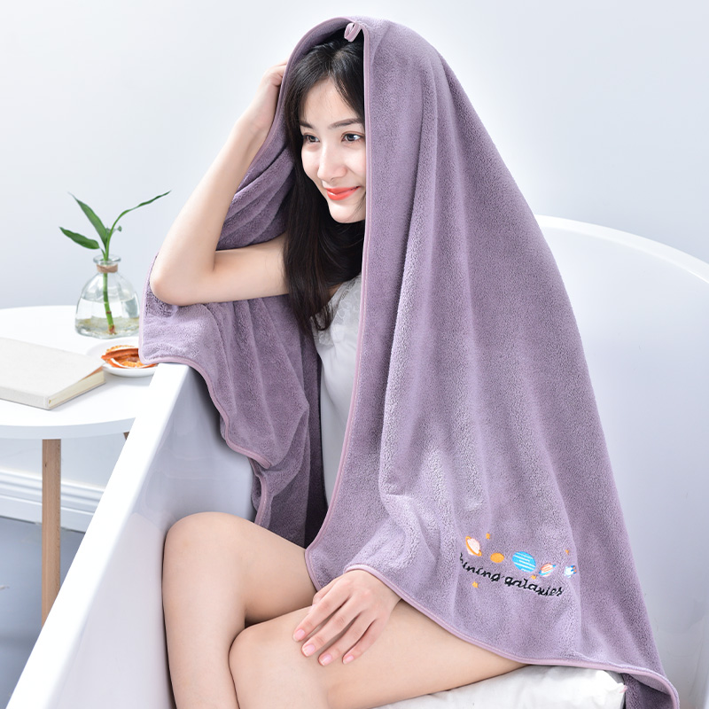Bath towel couple style than pure cotton soft absorbent Yu towel home wrapped scarf coral fleece bath towel female ins wind adult