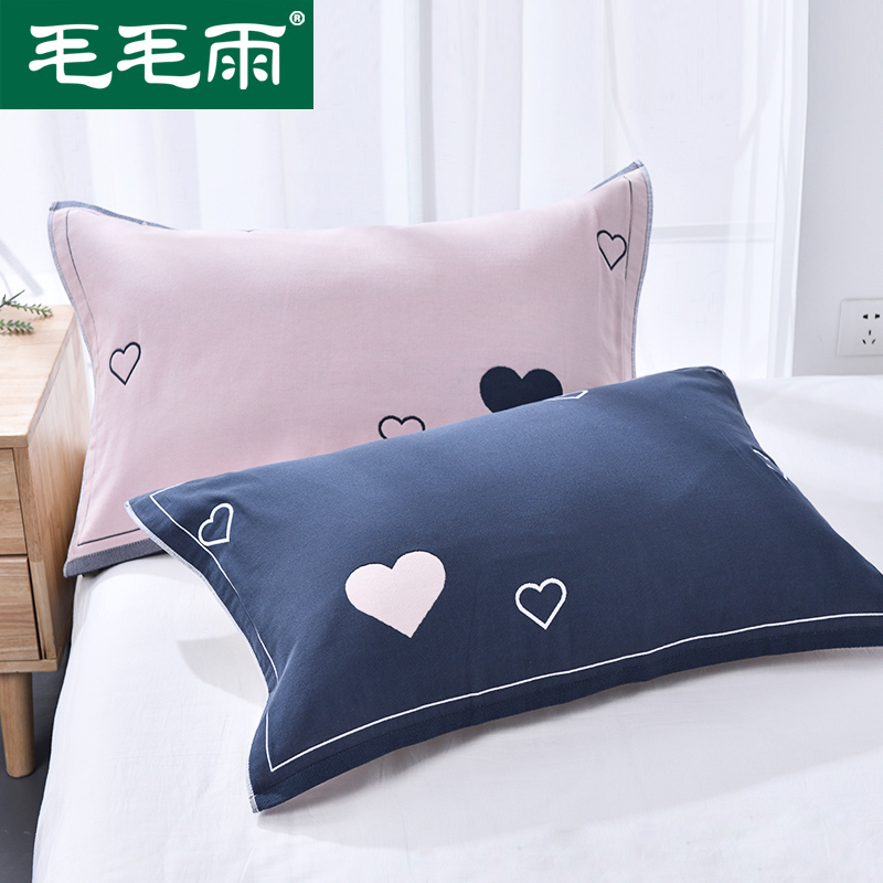 Pure cotton pillow towel European-style pillow towel couple high-grade atmospheric gauze pillow towel pair pack cotton home single