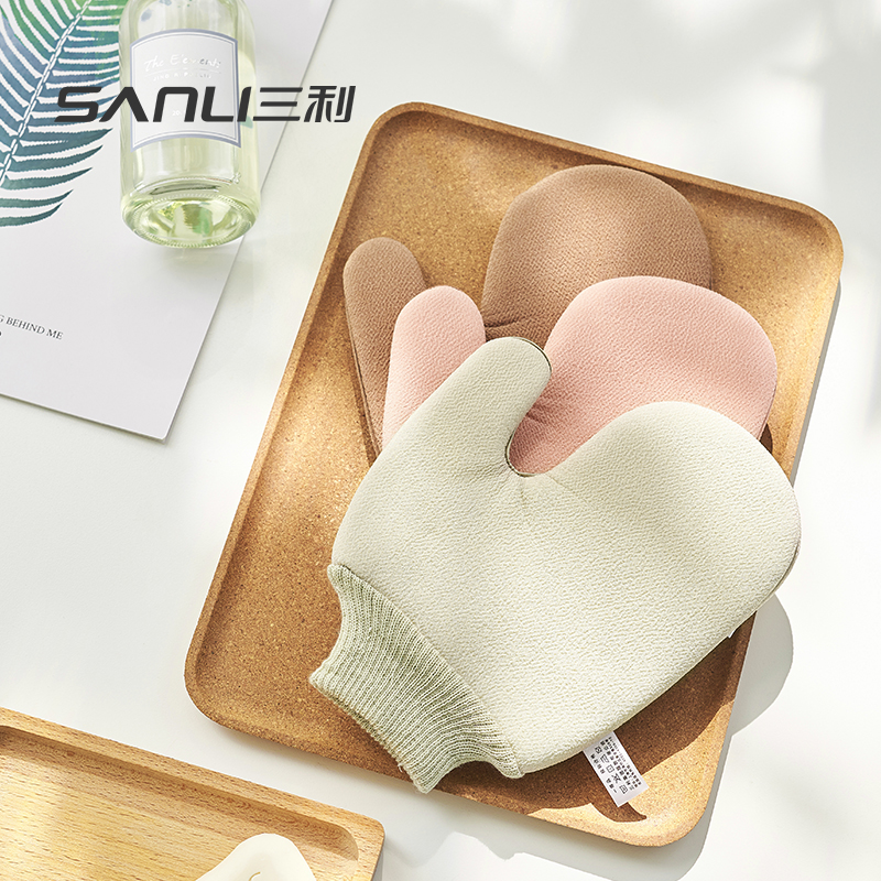 Sanli bath towel household strong back mud artifact bath towel rub gray cloth rub mud bath gloves double-sided use