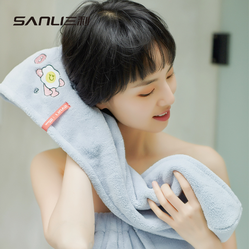 Sanli dry hair hat female cute super absorbent quick-drying net red same style dry hair towel shampoo hair wipe hair towel wrap headscarf