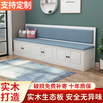 Custom simple small apartment restaurant solid wood storage card seat household dining table and chair combination corner L-shaped card seat sofa