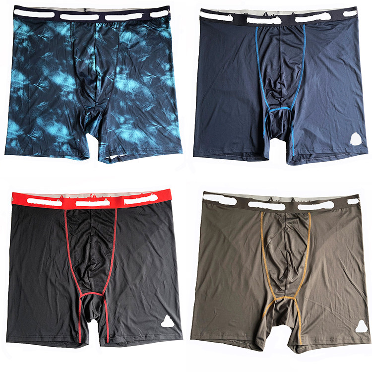 5 pairs of foreign trade original single brand sweat-wicking breathable boxer shorts quick-drying high-elastic sports boxer large size pants