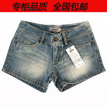 Denim shorts womens summer light blue simple loose loose casual fashion thin waist washed three-point shorts