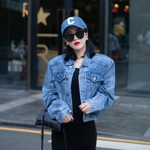 Black retro denim coat women's spring new Korean version of loose coat Joker small casual short jacket