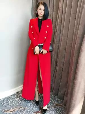 British simple black trench coat women 2021 new autumn coat slim suit collar double breasted long coat