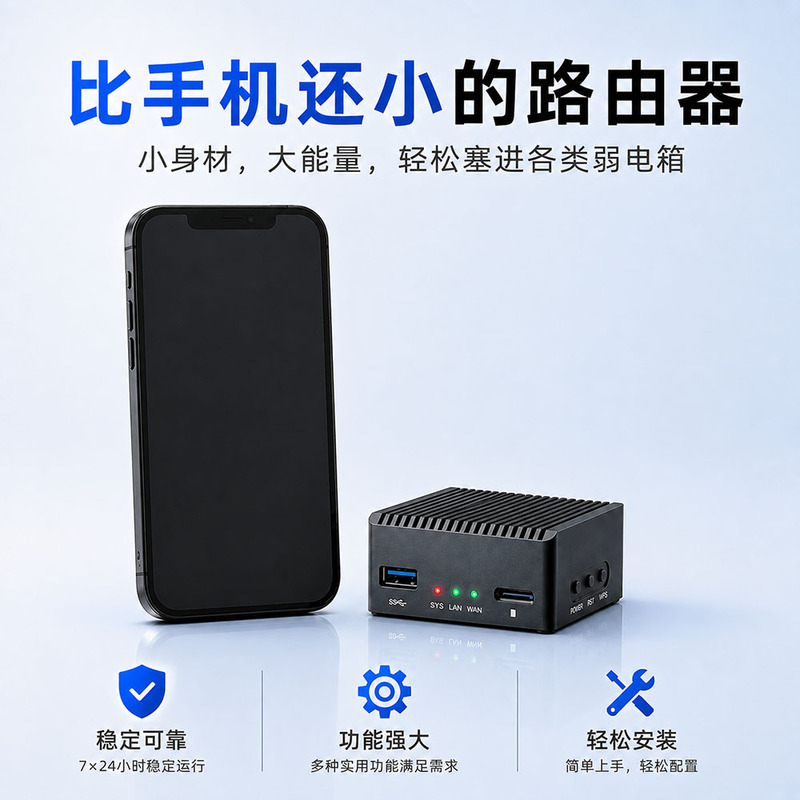 Brand New Adguard Soft Router Mini Gigabit Wired Router Nas Companion, Small Size, Can Be Installed in a Weak Current Box