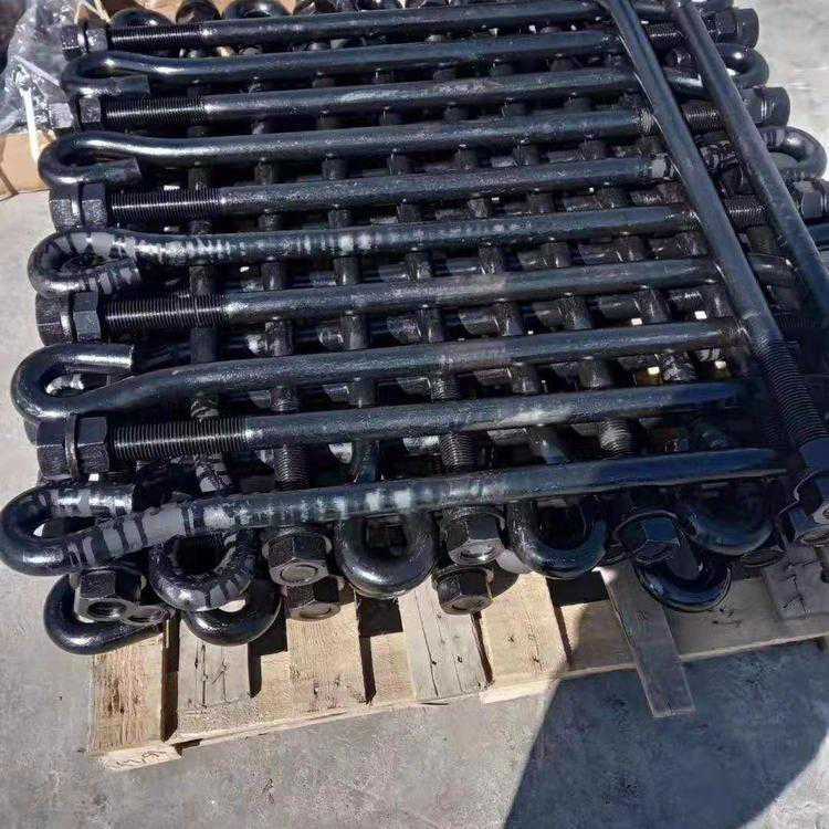 Manufacturers come to map custom anchor bolt rod pre-embedded street light pole cat jumping platform base U-shaped double-ended full-thread buckle L-shaped screw