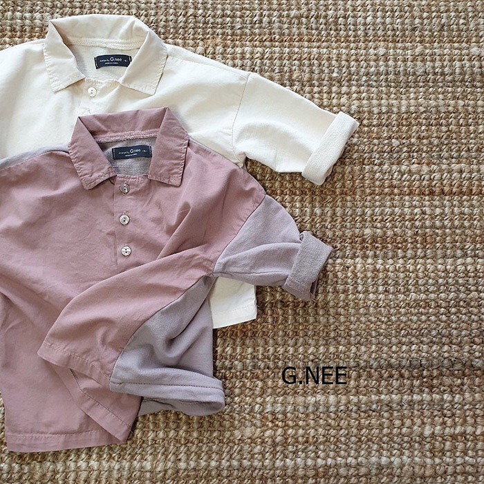 Quần áo trẻ em hàn quốc bé trai unisex cánh sen hồng phong cách hàn quốc ve áo mỏng màu phù hợp với áo sơ mi bé trai - Áo sơ mi