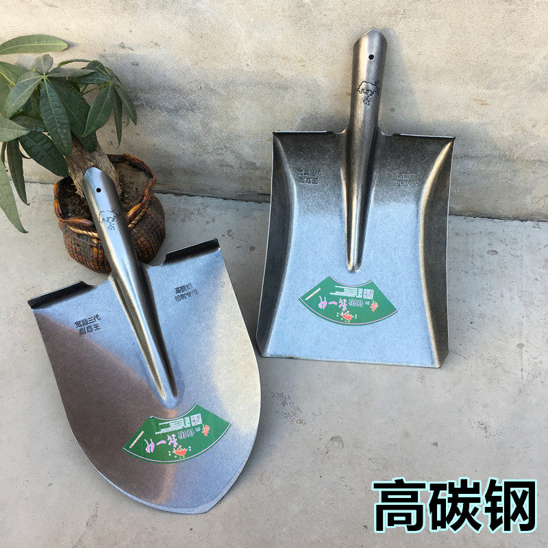 All-steel agricultural shovel thickened manganese steel large shovel pointed spade high carbon steel shovel garden gardening tools household digging shovel