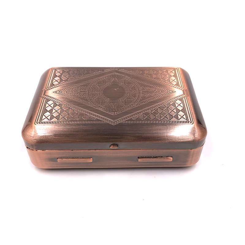 Ancient bronze color cigarette case thickened cut tobacco box fine pattern random hair 