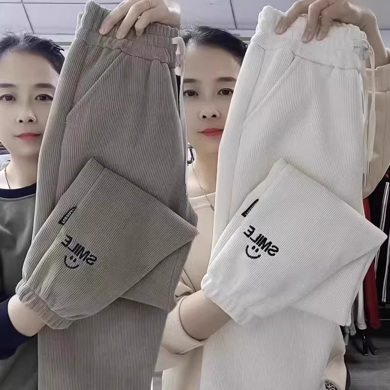 Clearance Sale Fleece-Lined Women's Jogger Pants for Spring and Autumn, Petite Size, Corduroy Pants, Casual Winter Thin Sweatpants Clearance Sale Fleece-Lined Women's Jogger Pants for Spring and Autumn, Petite Size, Corduroy Pants, Casual Winter Thin Sweatpants