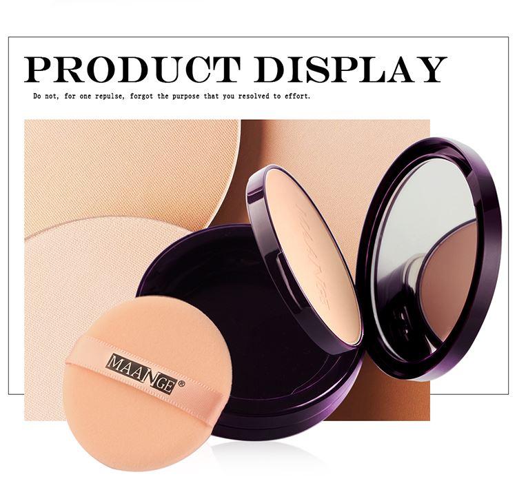 Ma Ange misty skin double effect phấn tập trang điểm che khuyết điểm lâu trôi dưỡng ẩm dầu khô phấn nền lỏng sửa chữa phấn nền - Bột nén phấn phủ rcma