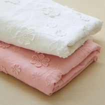 Summer New Combi Combi Pure Cotton Ti Florb Three-dimensional Embroidered Cloth Flowers Lace Fabric Doll Clothes Skirt Fabric