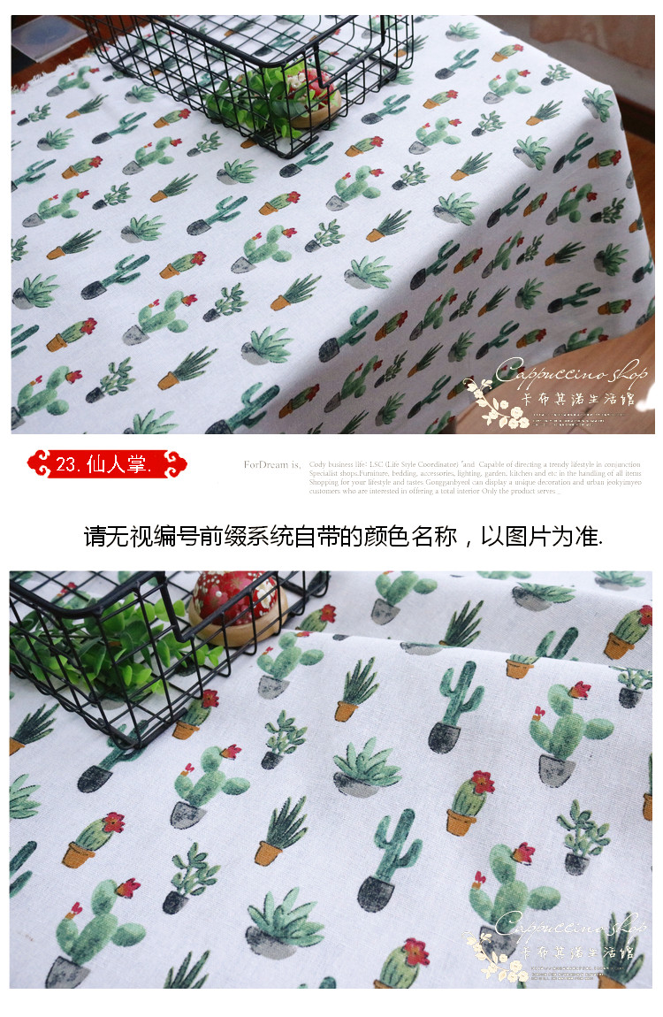 Hoa in cotton linen chất liệu Cát phát hành handmade tự làm khăn trải bàn rèm vải nền linen vải vải