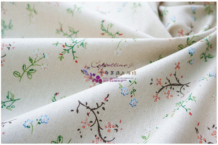 Hoa in cotton linen chất liệu Cát phát hành handmade tự làm khăn trải bàn rèm vải nền linen vải vải