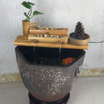 Bamboo water tank fish pond filter aerator bamboo water flow device landscaping living room courtyard ornaments