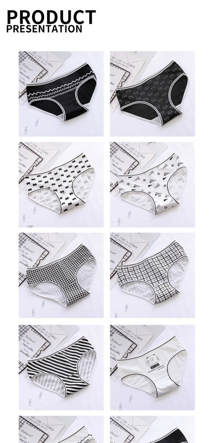 Quần cotton 100% đồ lót nữ cotton eo gợi cảm nữ dễ thương cotton đáy quần tam giác đầy đủ quần cotton bán buôn quần áo lót