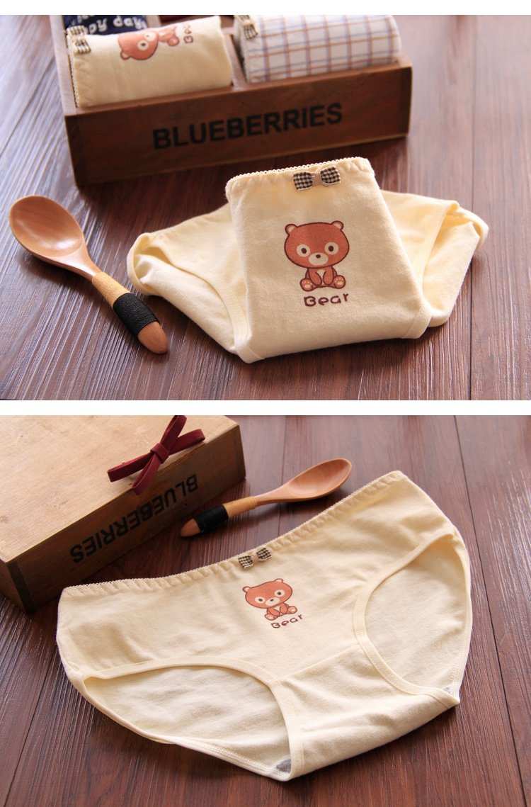 Đồ lót nữ cotton in hoạt hình gấu dễ thương đồ lót phụ nữ gợi cảm quan lot nu danh cho tuoi 12