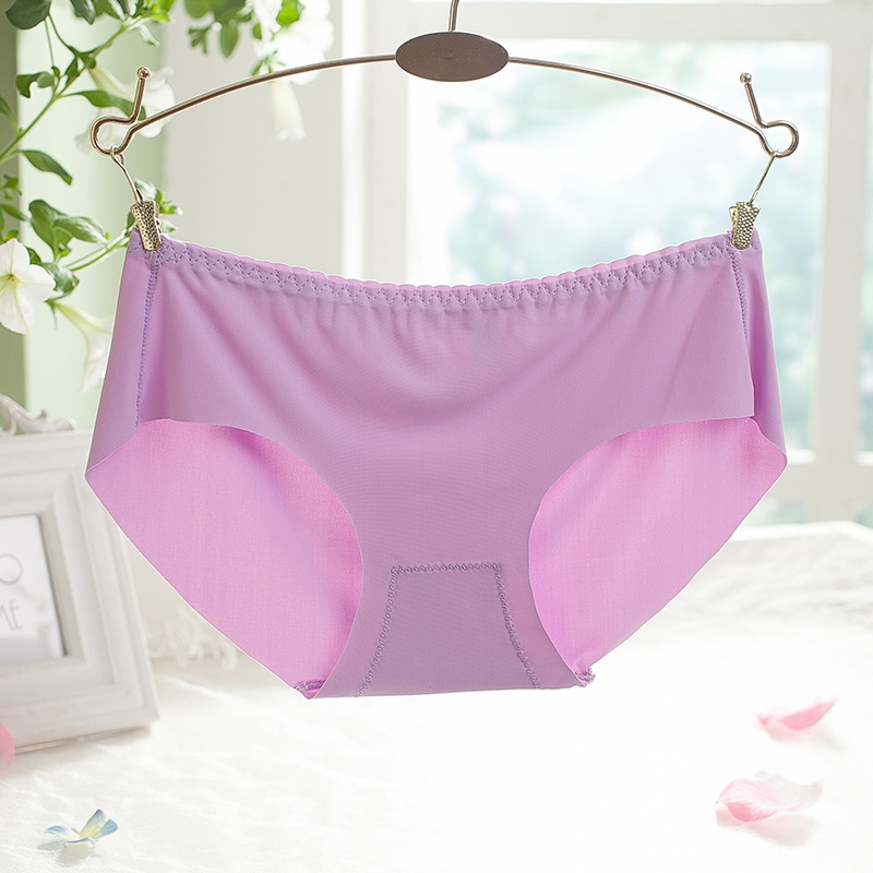 Một mảnh băng lụa liền mạch đồ lót phụ nữ thấp eo breathable bông 裆 sexy kích thước lớn tóm tắt mùa hè bán buôn