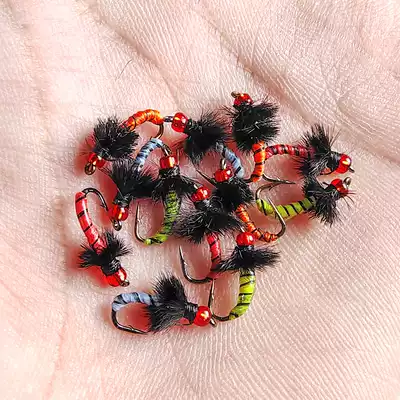 Fluorescent fly hook mosquito hair hook set fishing white bar Mouth poison mosquito bait Lu sub-bait microtoxin tilapia