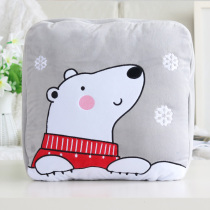 Pillow quilt dual-purpose car air conditioner is multifunctional pillow cushion office nap pillow coral velvet blanket