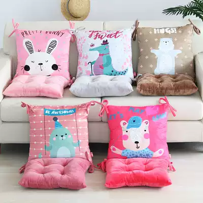 Cartoon one-piece cushion seat cushion seat cushion plush padded cushion student office chair cushion backrest integrated seat cushion